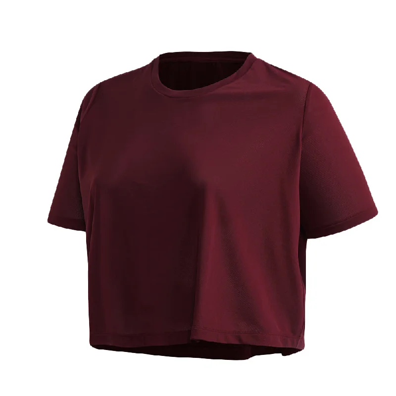 Women's Mesh Crop Top,Burgundy Beaded Sequined Faux Fur