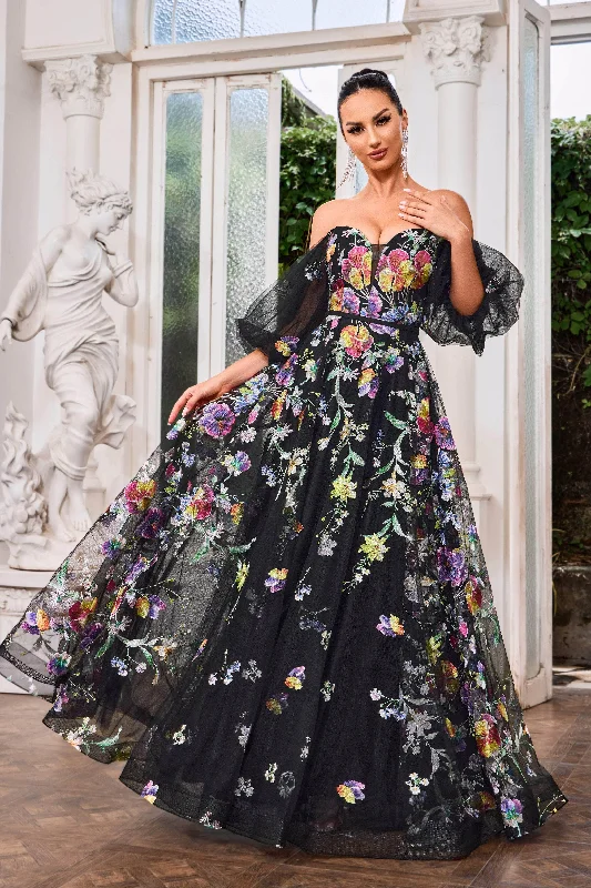 J'Adore Dresses J24047 - Plunging Sweetheart Evening Gown Tunics Solid Classic