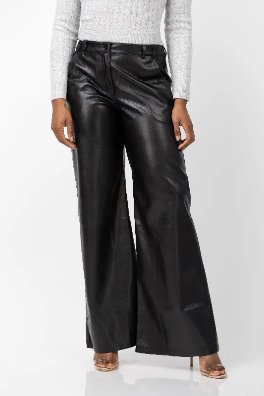 Amanda Uprichard Lennon Pants in Black Soft Cotton Pants