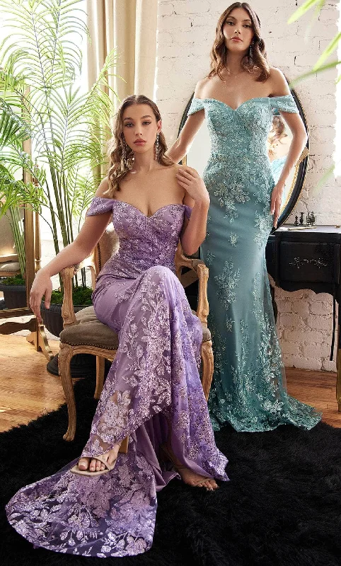 Cinderella Divine OC014 - Elegant Beaded Off-Shoulder Evening Dress Tunics Prom sequined