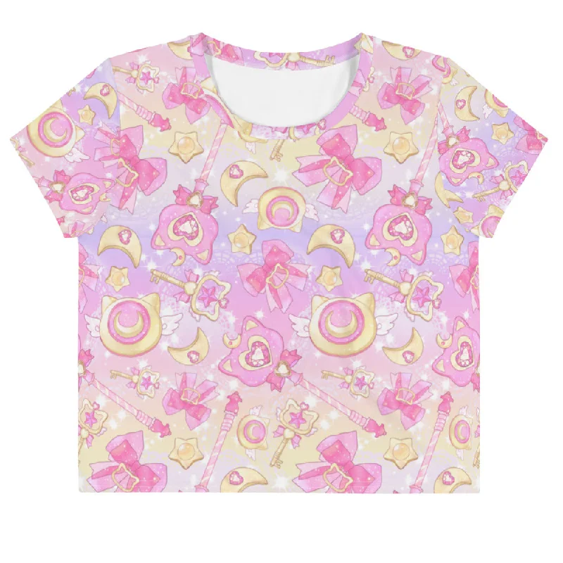 Magical Girl Crop Top Cashmere Blend Cotton Blend Poly Blend