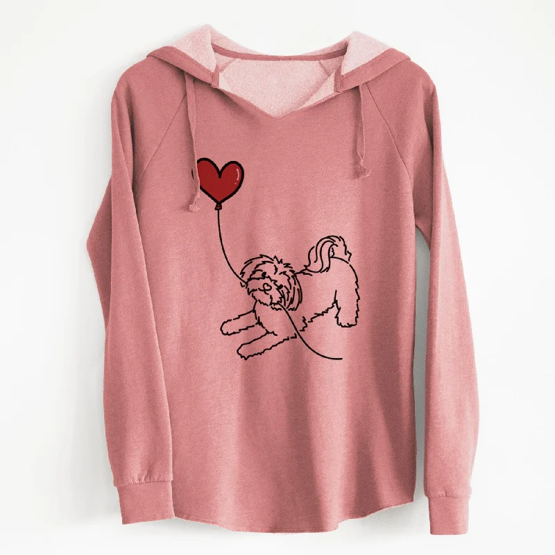 Maltese Heart String - Cali Wave Hooded Sweatshirt. Hoodie with Belted Waist Structured Tailored
