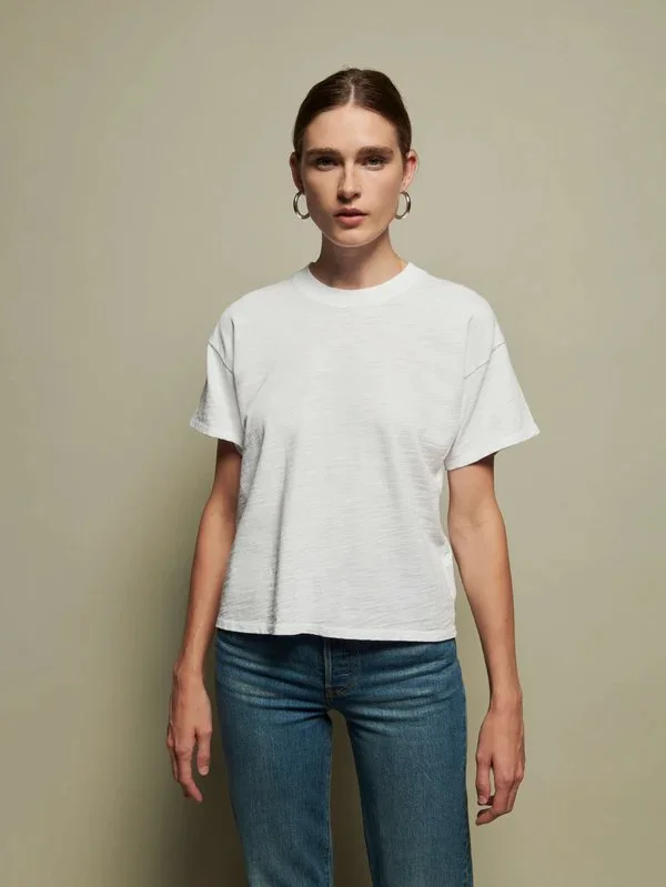 Nation LTD Jessa Boxy Crop Top / Optic White Machine Wash Dry Clean Hand Wash