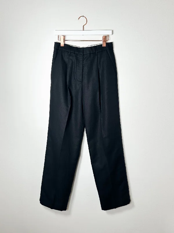 Pomandère - Cotton Linen Pant - Black Soft Stretch Trousers