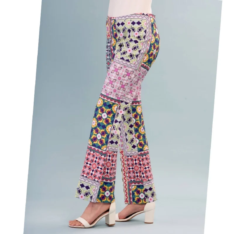 Patchwork Pant In Multi High-Waist Trousers