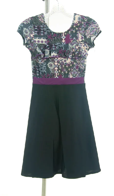 #2736 Sale Rack Item  /  Swim Dress / Girls Size 10 /  Veronica Print, Magneta and Black Tunics Party sparkling