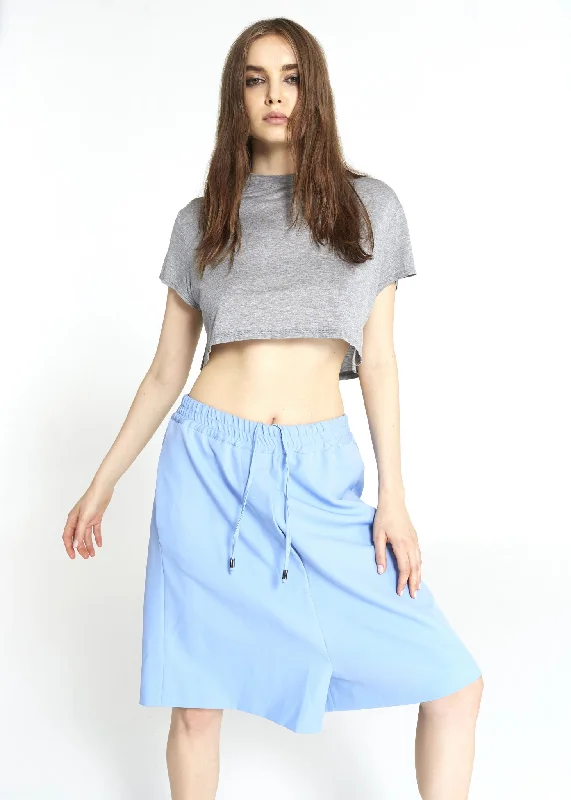 Grey Crop Top Elegant Classic Vintage