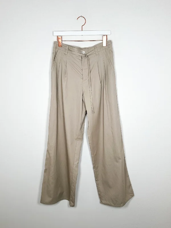 Marissa Webb - Devin Wide Leg Chino Pant - Sand Beige Fashionable Work Pants