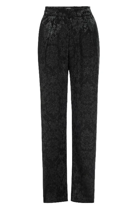 RHODES Black Jacquard Tuxedo Pant Formal Wide-Leg Pants