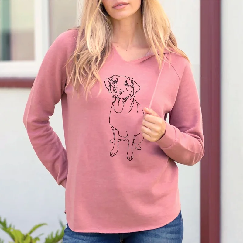 Doodled Labrador Retriever - Cali Wave Hooded Sweatshirt. Hoodie with Lace Feminine Delicate Doodled Labrador Retriever - Cali Wave Hooded Sweatshirt. Hoodie with Lace Feminine Delicate