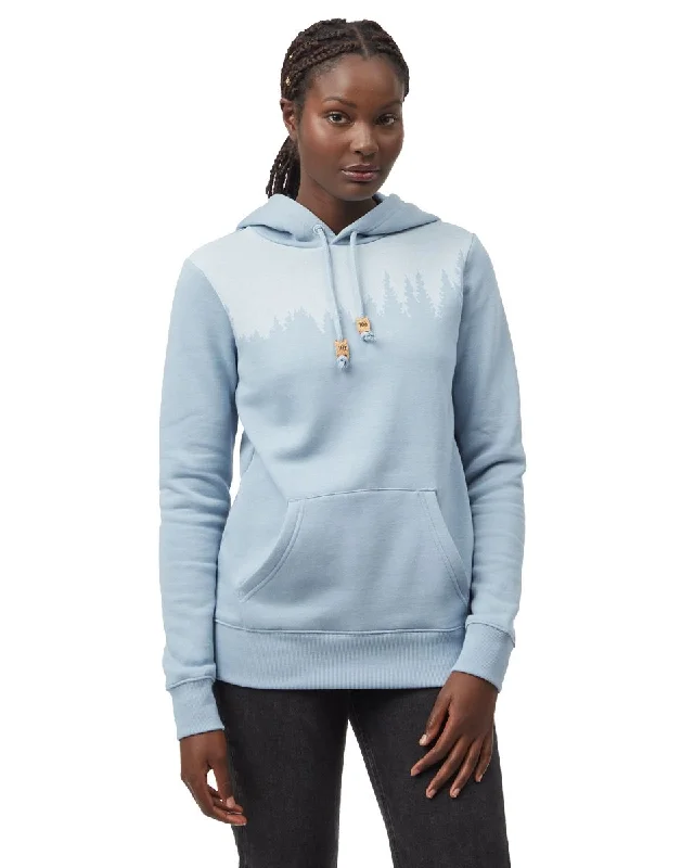 TENTREE Women's Juniper Pullover Hoodie Sea Ice Heather Faux Fur Trim