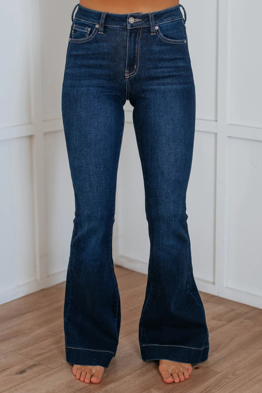 KanCan Dark Trouser Jeans Regular 34" Inseam Trousers Striped Patterned