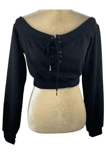 Better Be women's black crop sweater size S Plaid Sweater Polka Dot Checkered