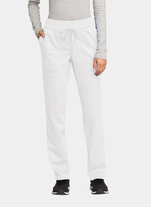Cherokee WW Revolution Mid Rise Tapered Leg Drawstring Scrub Trousers WWE105 - White Trousers Polka Dot Cute Cherokee WW Revolution Mid Rise Tapered Leg Drawstring Scrub Trousers WWE105 - White Trousers Polka Dot Cute