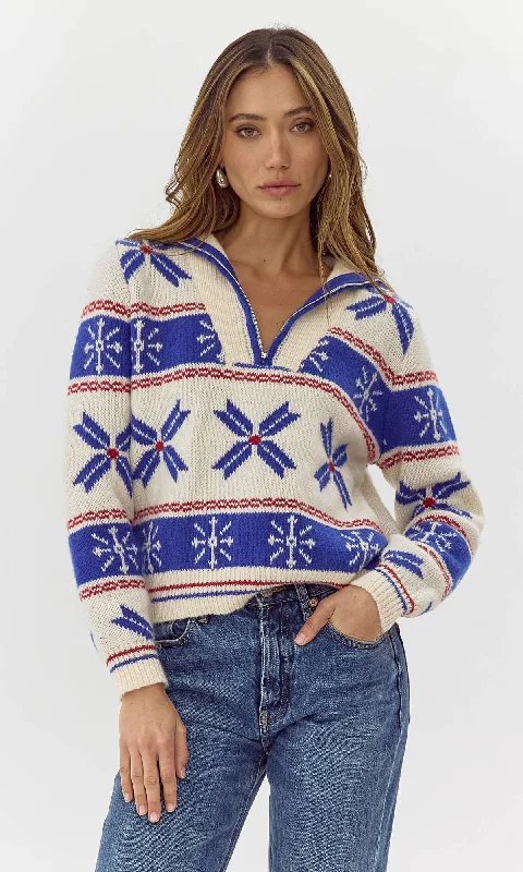 Nixie Collared Ribbed Knit Sweater Houndstooth Herringbone Solid