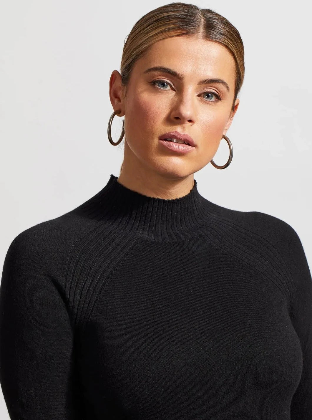 Funnel Neck Sweater [Black-1481O] Stylish Fashionable Trendy