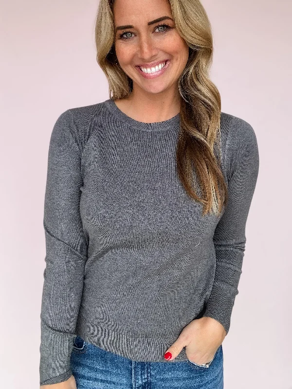 Grey Mist Pullover Thin Wool Pullover