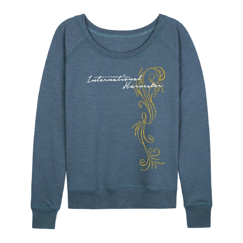 IH™ Side Script Womens French Terry Pullover Wrist Length Sleeve