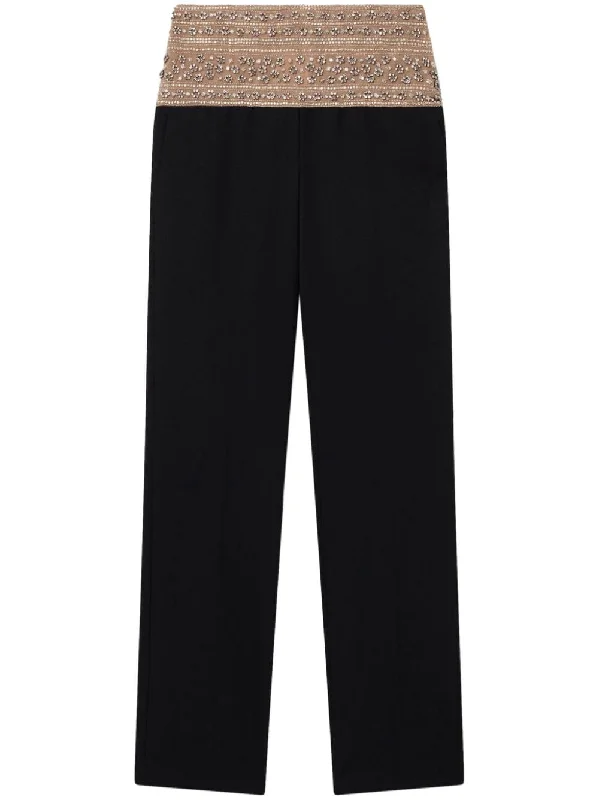 crystal-embellished wool trousers Trousers luxurious premium