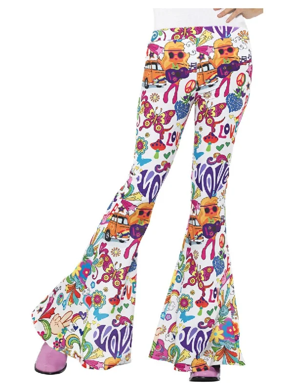 60's Groovy Flared Trousers Ladies Trousers practical easy-care