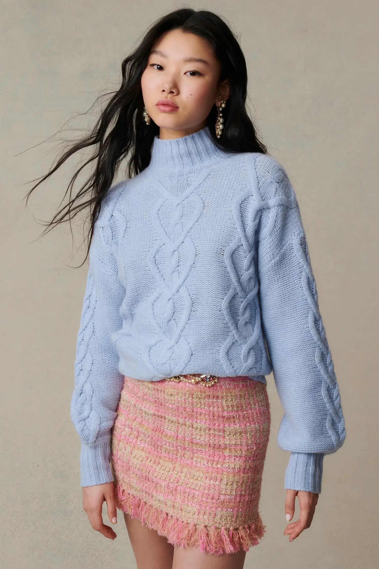 Izia Pullover in Blue Haze Alpaca Blend Soft
