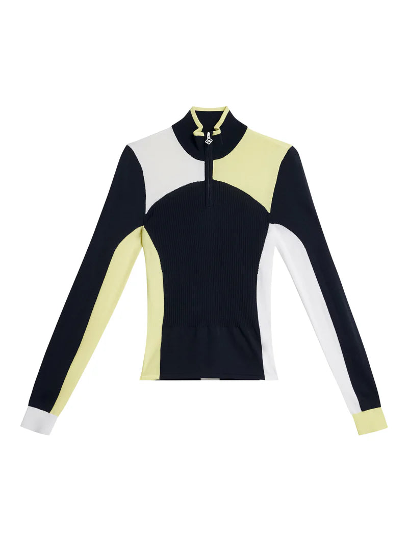 J.LINDEBERG Women Deborah Zip Sweater Chenille Brocade Lace