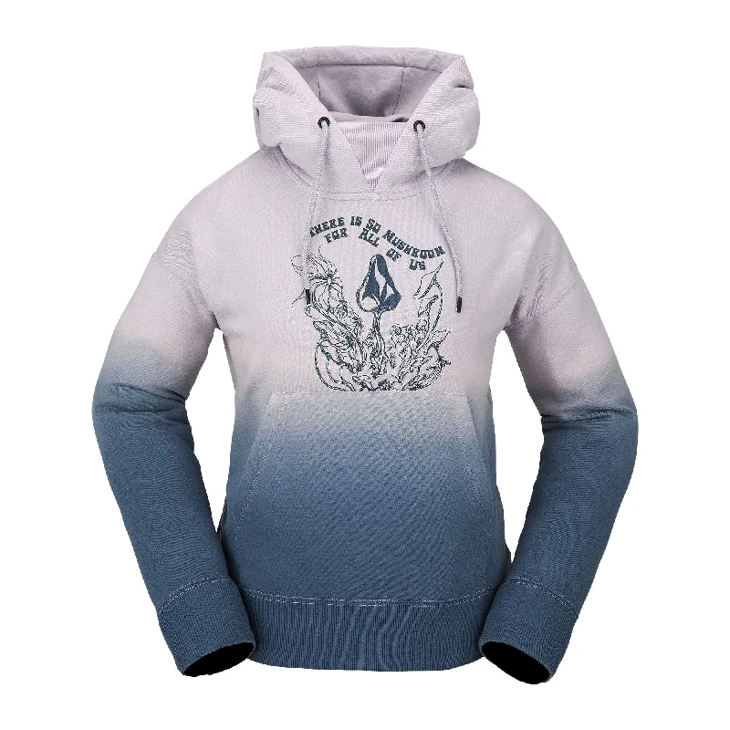 VOLCOM Women's Vol Peak Fleece Pullover Hoodie Petrol Blue Chenille Soft Sweater