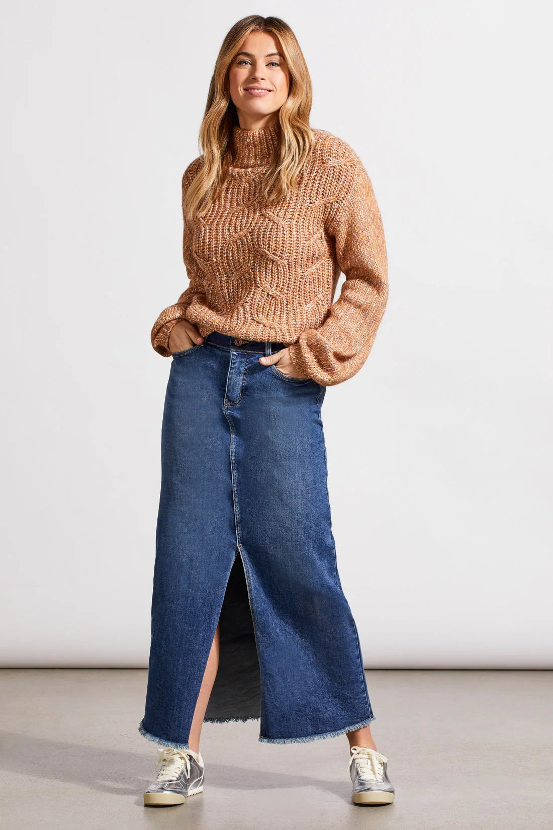 Funnel Neck Sweater [Almond-5583O] Notch Collar Peter Pan Collar Cowl Neck