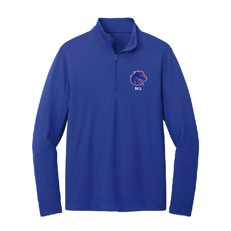 Boise State - NCAA Women's Gymnastics : Noelle Ball - Lightweight Quarter Zip Jacket Cardigan Sweater Pullover Boise State - NCAA Women's Gymnastics : Noelle Ball - Lightweight Quarter Zip Jacket Cardigan Sweater Pullover