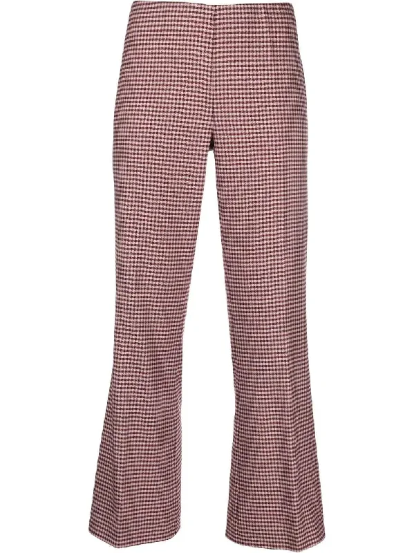 PAROSH houndstooth flared trousers Trousers Custom Made