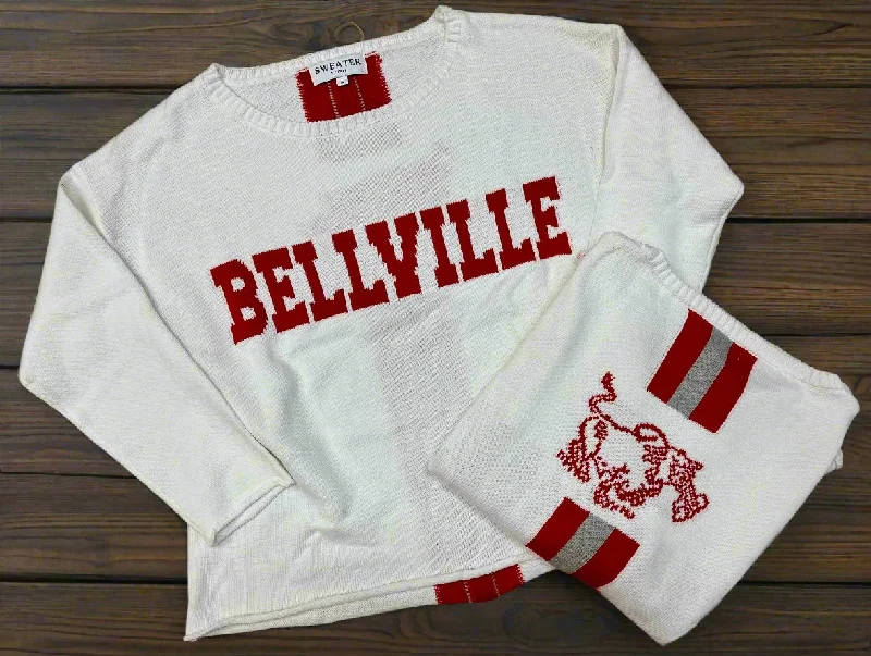 Bellville Bull Stripe Sweater High Neck Crew Neck V-Neck