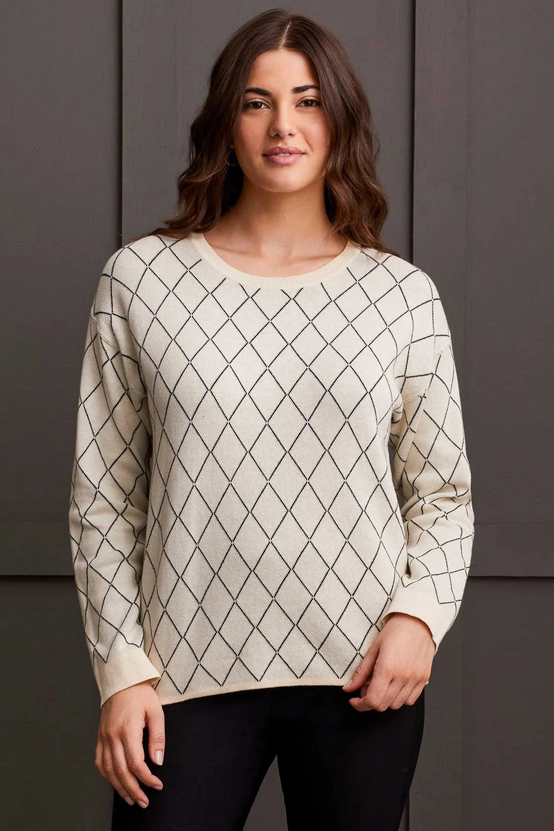 Long Sleeve Crew Neck Reversible Sweater [Moonstone-1597O] Faux Fur Fabric Real Fur Fabric Shearling Fabric