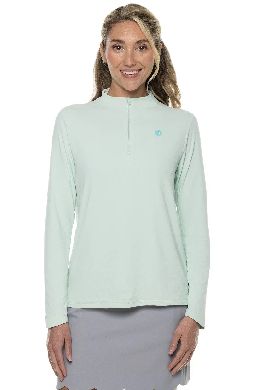 Women's Albatrose Golf Pullover | Misty Aqua Diamond Jacquard Bardot Neck Top