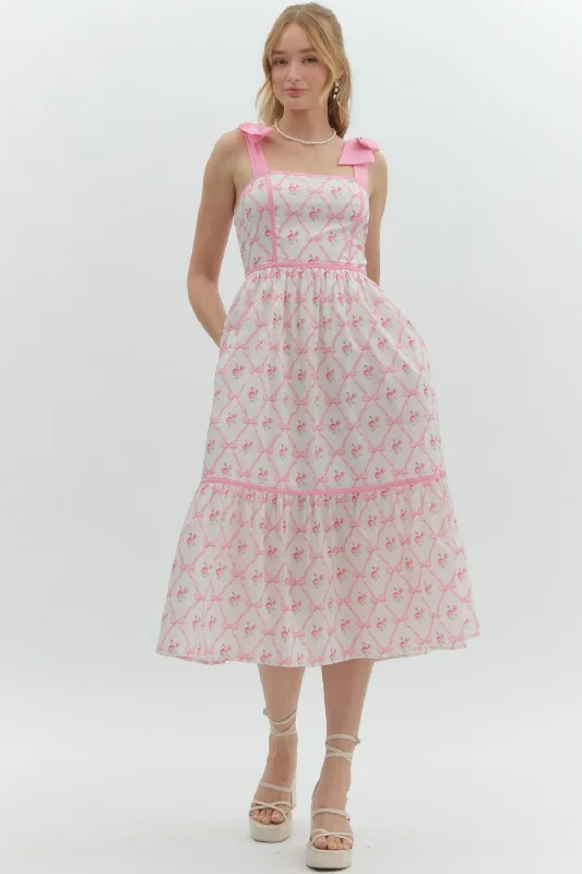 Floral Print Sleeveless Pullover Midi Dress Bolero Style Sweater