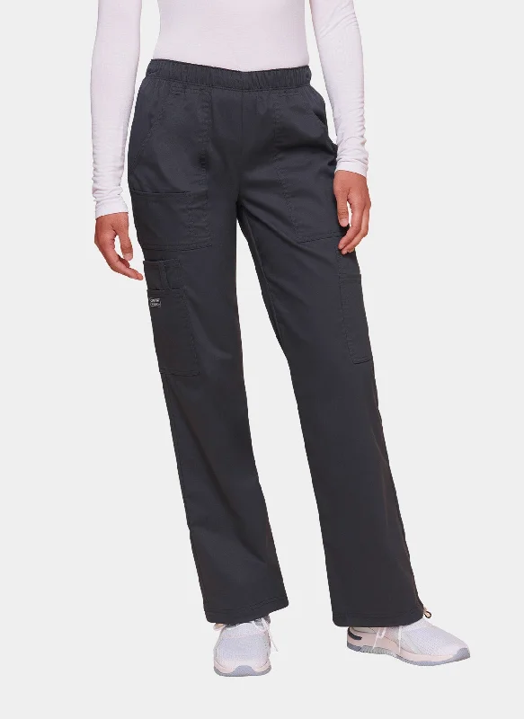 Cherokee Core Stretch Mid Rise Pull-On Cargo Scrub Trousers WWE4005 - Pewter Trousers Denim Distressed Cherokee Core Stretch Mid Rise Pull-On Cargo Scrub Trousers WWE4005 - Pewter Trousers Denim Distressed