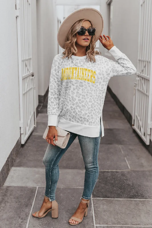 MOUNTAINEERS LEOPARD PULLOVER Surplice Neck Pullover