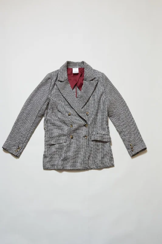 Glen Check Jacket (Blue) Fitted Jacket Loose Jacket Oversized Jacket