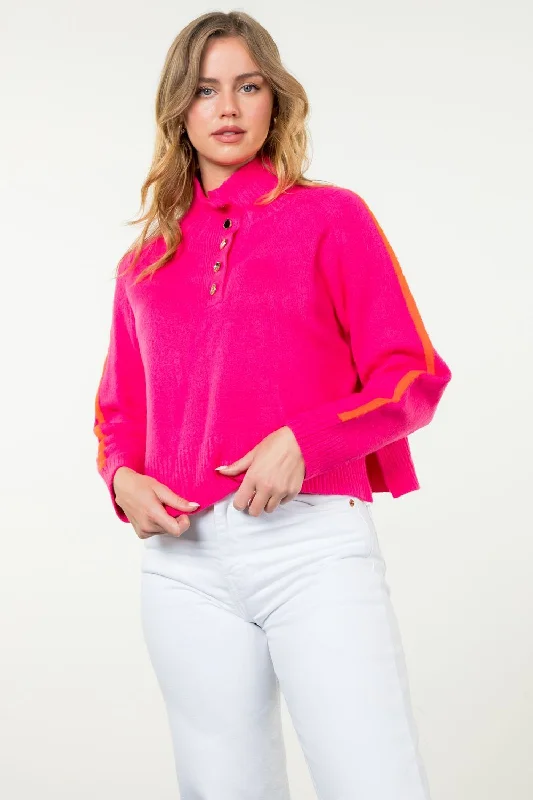 Half Button Zip Sweater [FA-TMK2092] Casual Formal Business