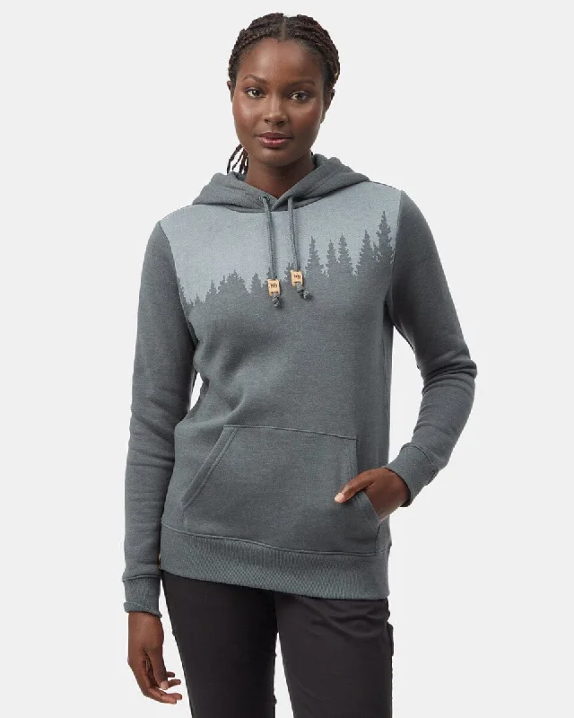 TENTREE Women's Juniper Pullover Hoodie Urban Green Heather Thick Cable Knit