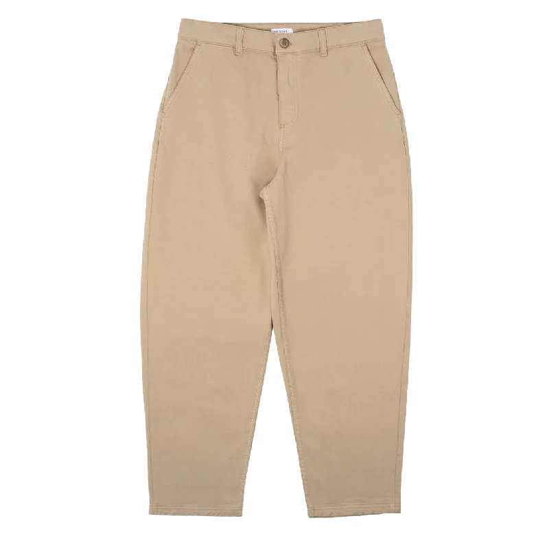 Sunspel Womens Cotton Tapered Trousers Stone Trousers Essential Wardrobe