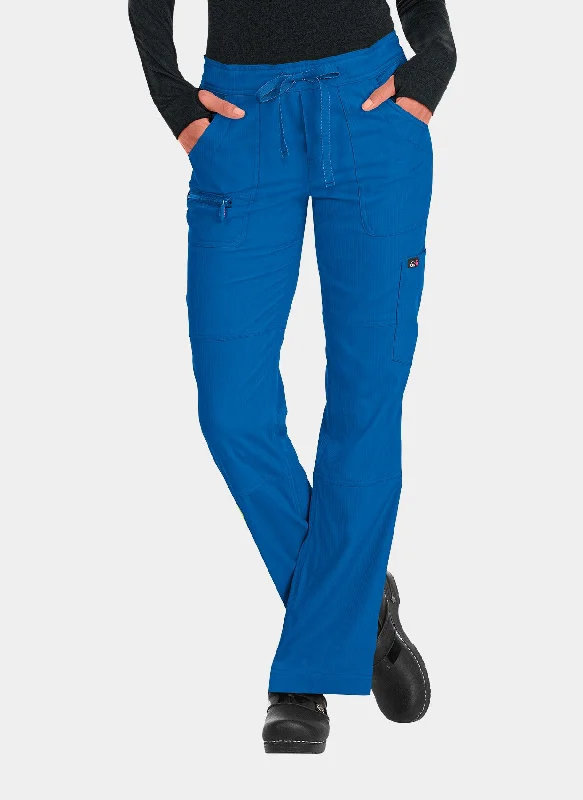 Koi Lite Peace Scrub Trousers - Royal High Waist Slim Fit Ankle Length