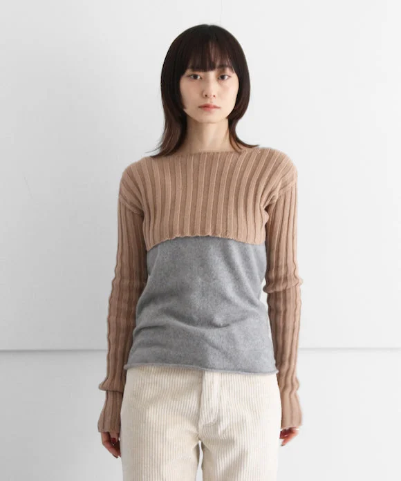 BASERANGE MACAU SLEEVE PULLOVER "BRANDY" Shawl Collar Sweater
