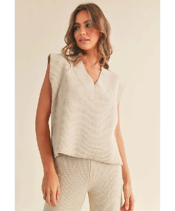 Sweet Days Sweater Vest Top Satin Blend Silk Blend Wool Blend