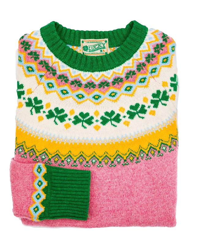 The Pink Fair Isle Irish Sweater Chenille Fabric Brocade Fabric Lace Fabric