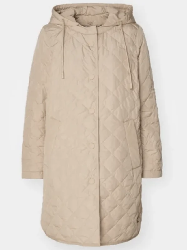 Weekend By Max Mara ERIO Quilted Long Jacket 2415491021600 Col 009 Faux Fur Fabric Real Fur Fabric Shearling Fabric