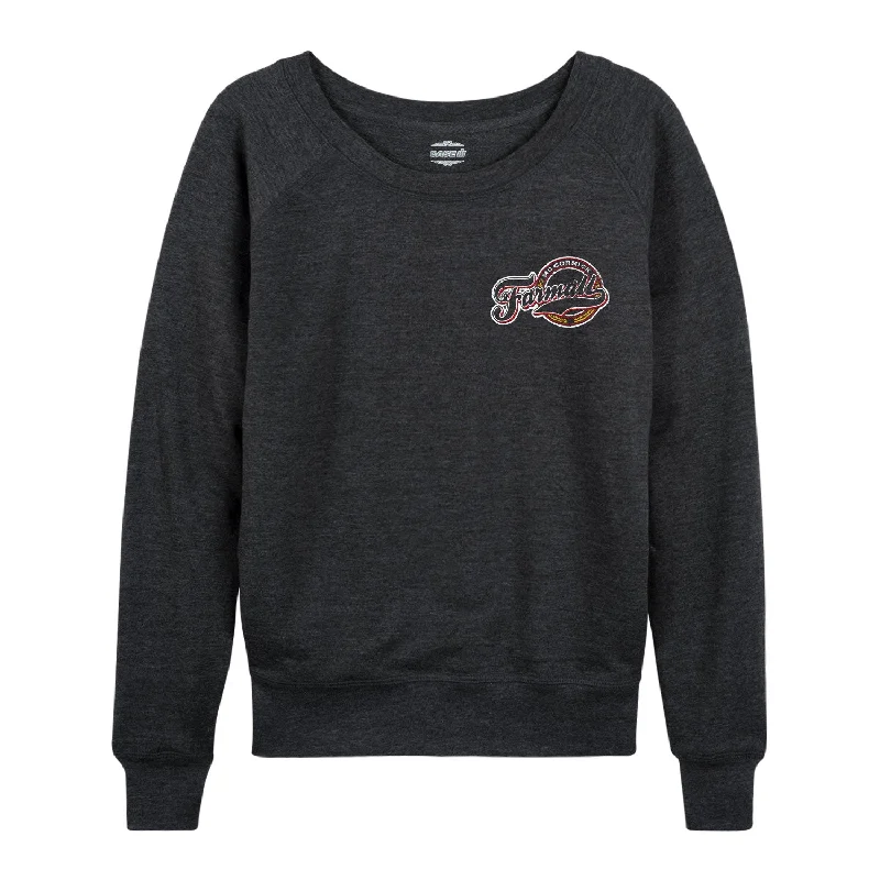 Farmall Vintage Circle Front And Back Tee Womens French Terry Pullover Boat Neck Sweater