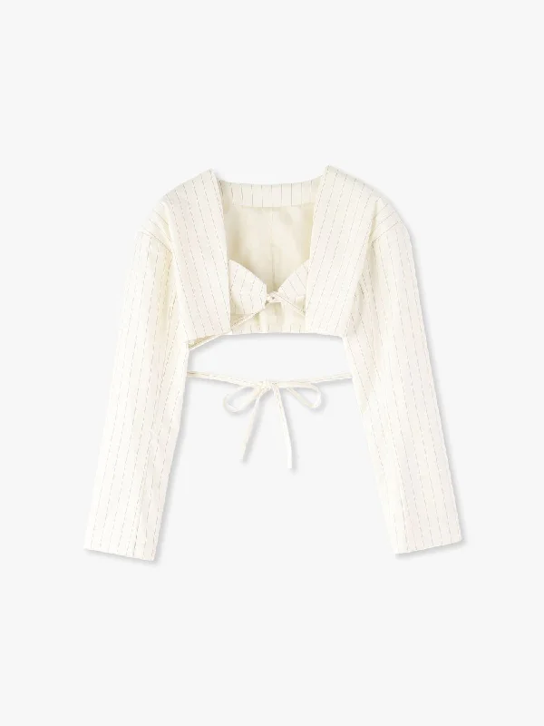 CROPPED STRIPE JACKET Corduroy Jacket Velvet Jacket Brocade Jacket
