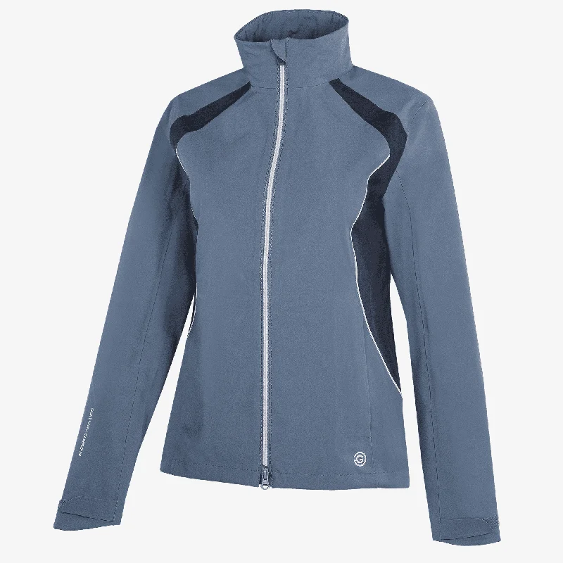 Amy - Waterproof golf jacket Denim Fabric Leather Fabric Suede Fabric