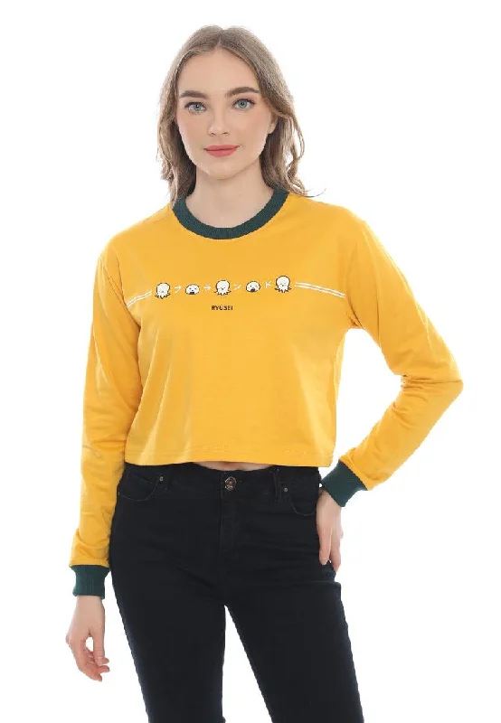 Ryusei Sweater Crop Azumi Yellow Boxy Sweater Fitted Sweater A-Line