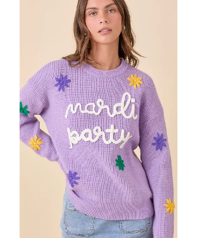 Mardi Gras Sweater Spandex Blend Rayon Blend Denim Blend